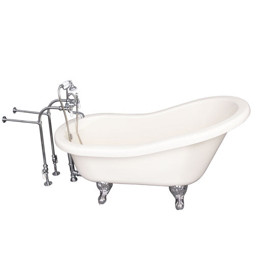 Fillmore 60″ Acrylic Slipper Tub Kit in Bisque – Polished Chrome Accessories