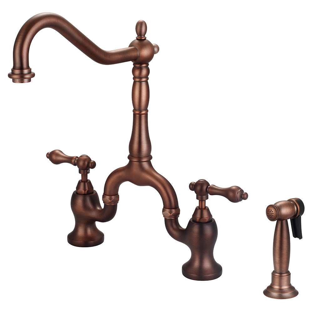 Carlton Kitchen Bridge Faucet with Metal Lever Handles
