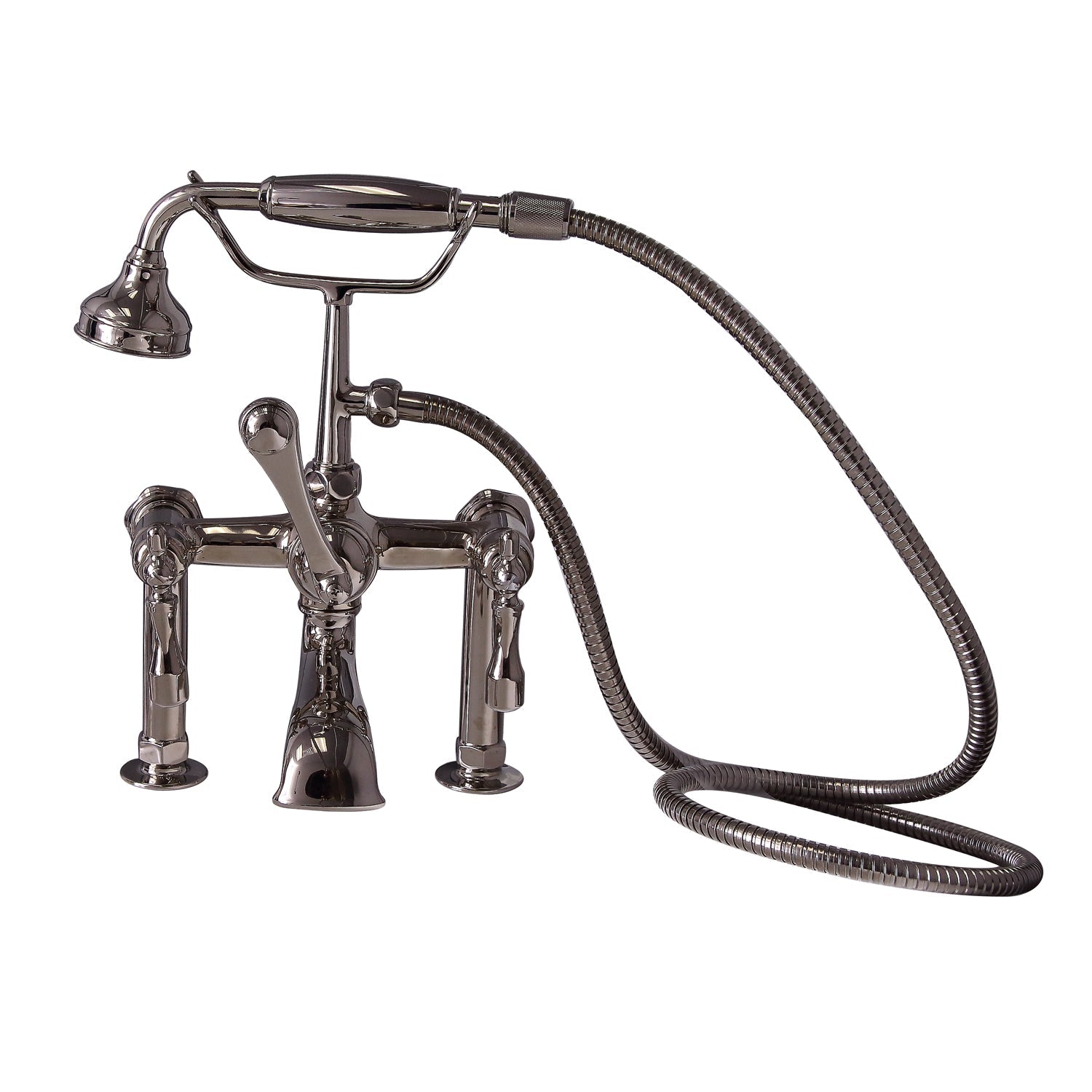 Columbus 61" Cast Iron Double Roll Top Tub Kit-Polished Nickel Accessories