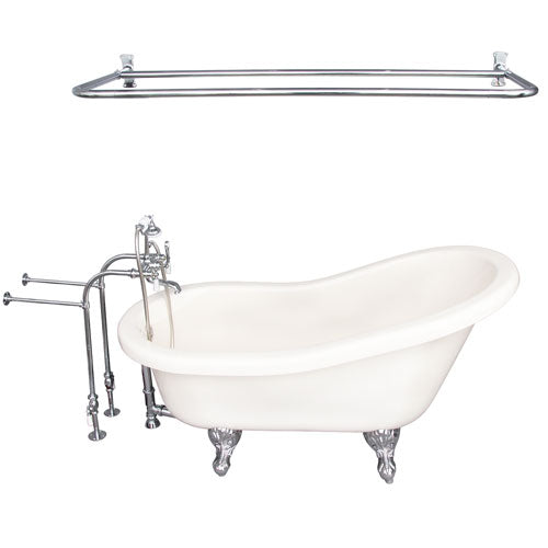 Fillmore 60″ Acrylic Slipper Tub Kit in Bisque – Polished Chrome Accessories