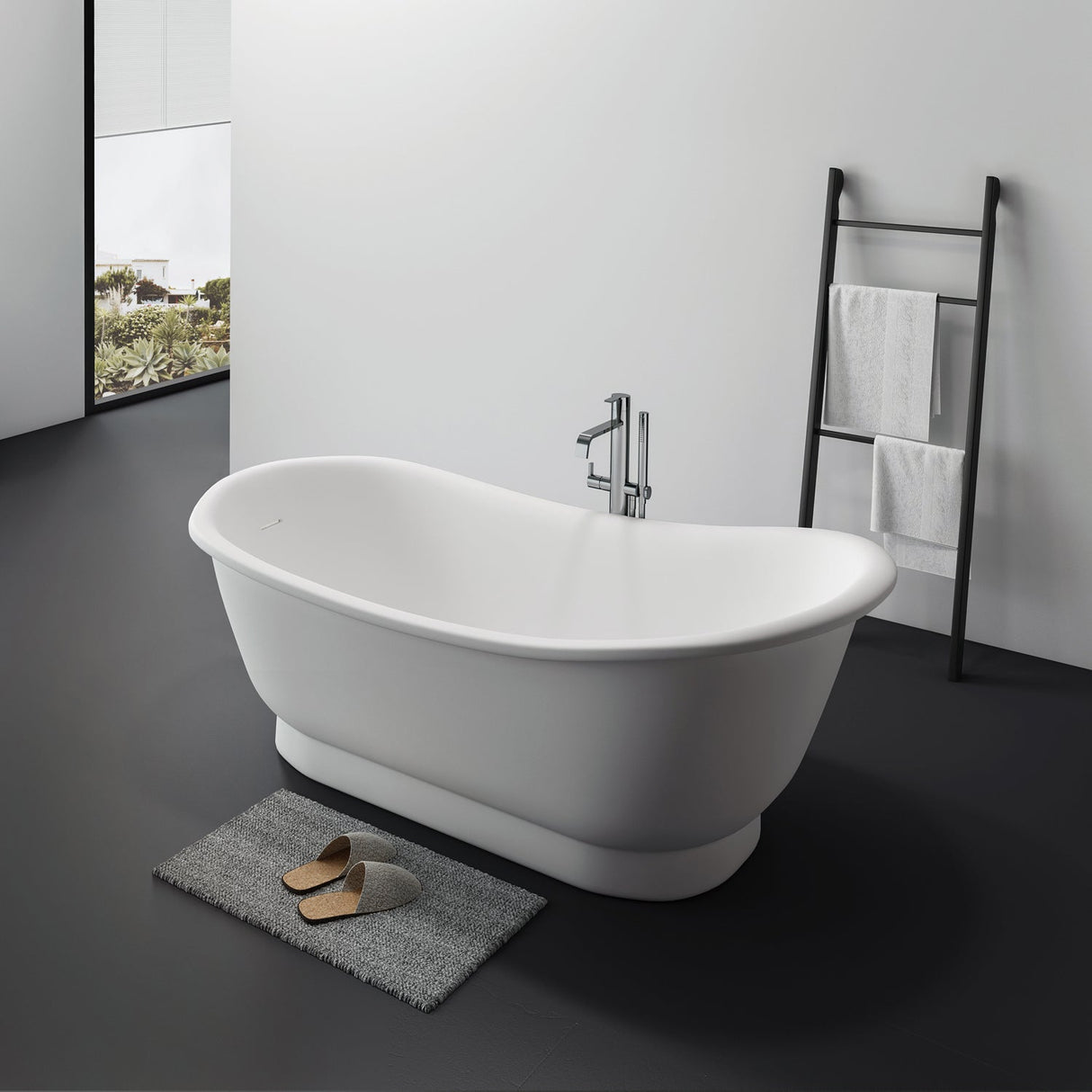 Becki 67" BARstone Slipper Tub