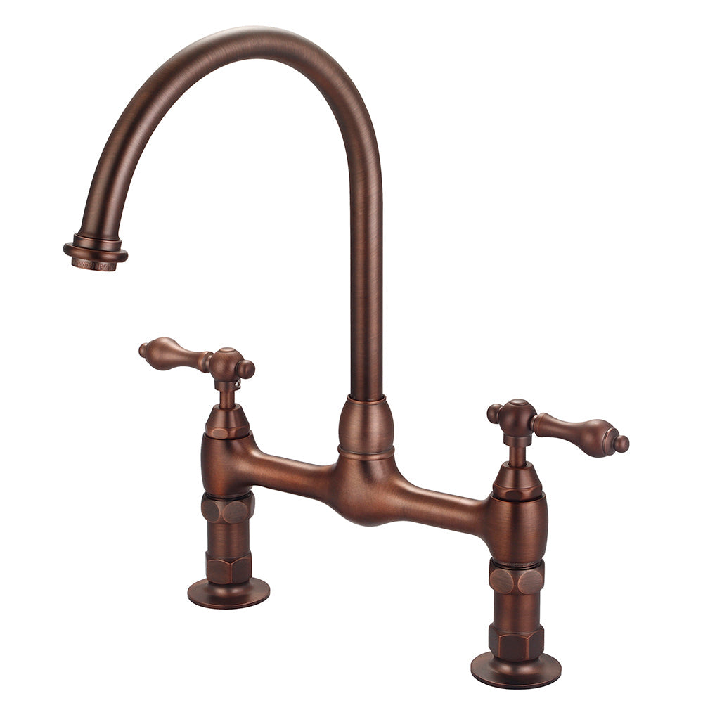 Harding Kitchen Bridge Faucet with Metal Lever Handles