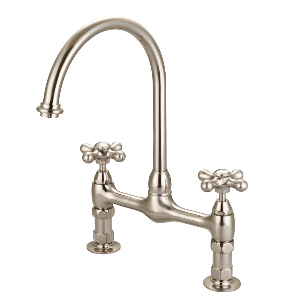 Harding Kitchen Bridge Faucet with Metal Cross Handles
