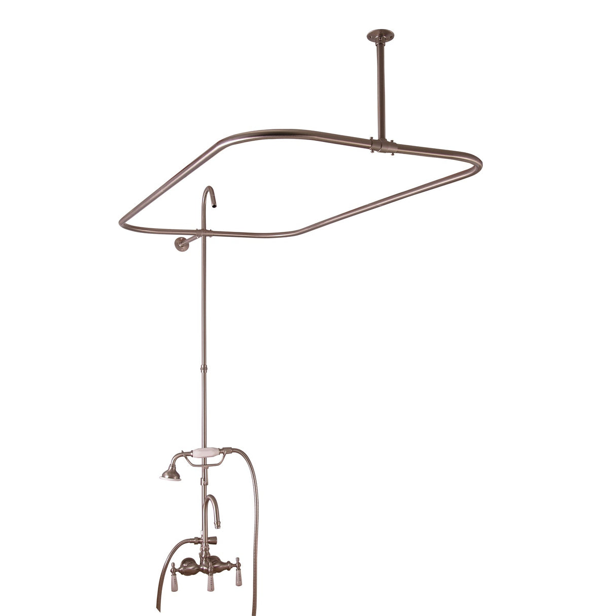 Andover 60″ Acrylic Roll Top Tub Kit in Bisque – Brushed Nickel Accessories