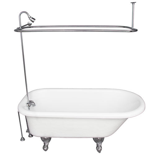 Atlin 67″ Acrylic Roll Top Tub Kit in White – Polished Chrome Accessories