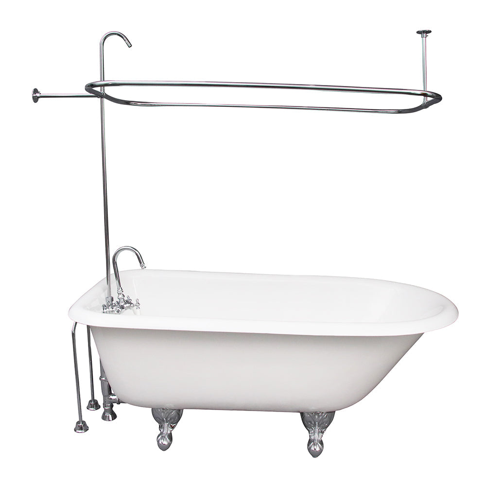 Bartlett 60″ Cast Iron Roll Top Tub Kit – Polished Chrome Accessories