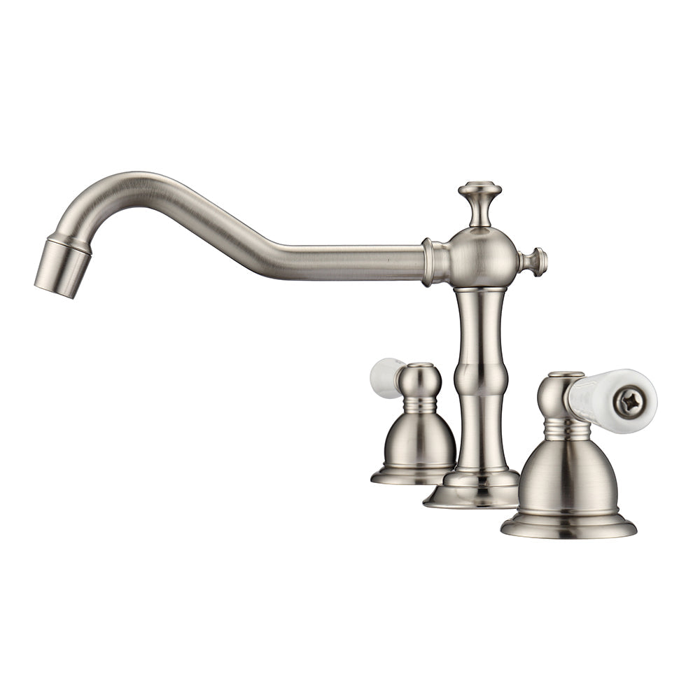 Roma Widespread Lavatory Faucet with Porcelain Lever Handles