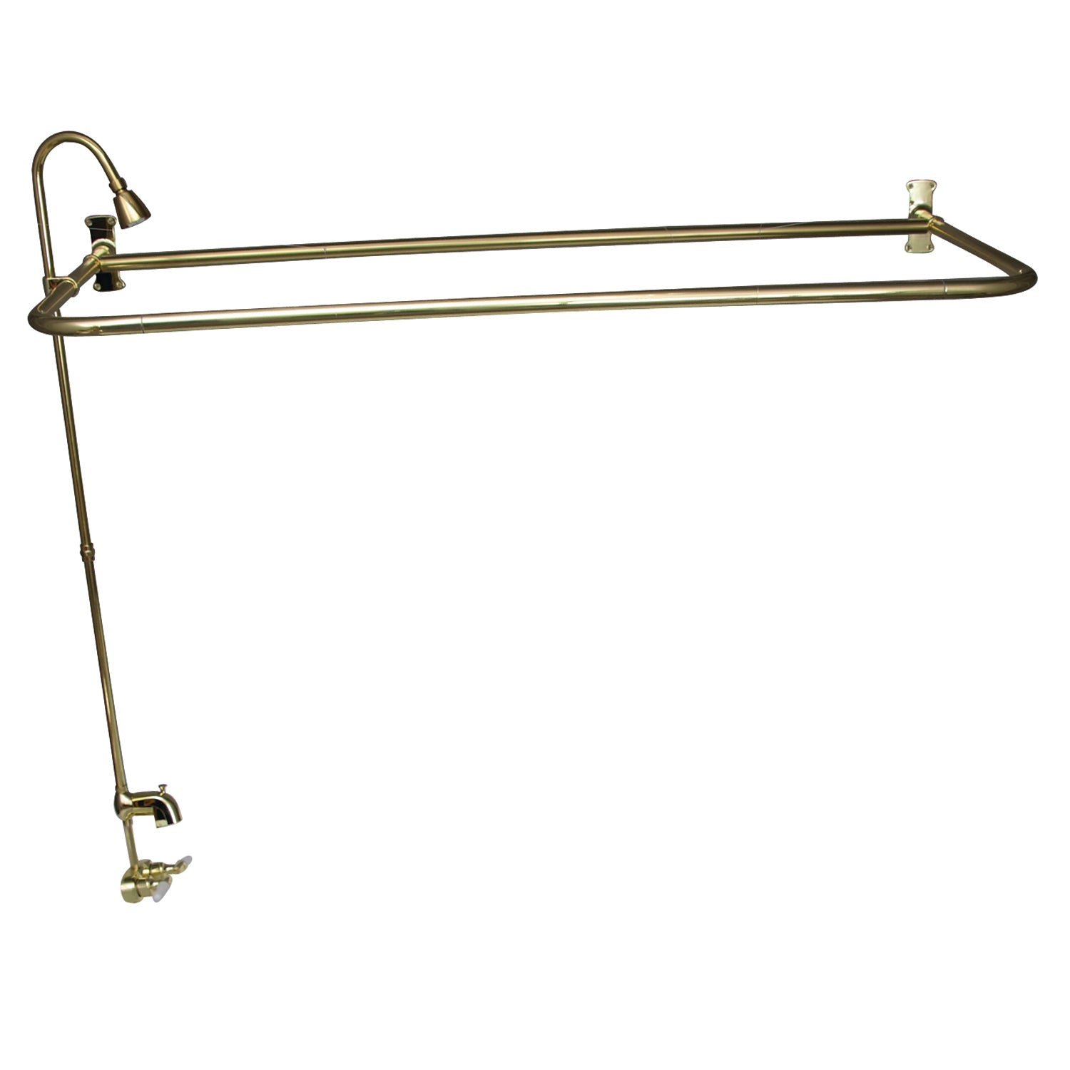 Bartlett 60" Cast Iron Roll Top Tub Kit-Polished Brass Accessories