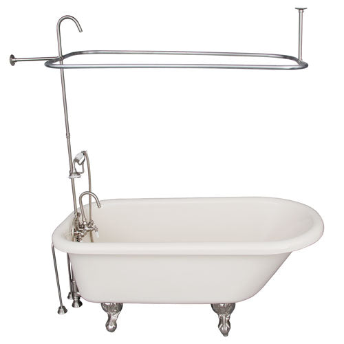 Anthea 60″ Acrylic Roll Top Tub Kit in Bisque – Brushed Nickel Accessories