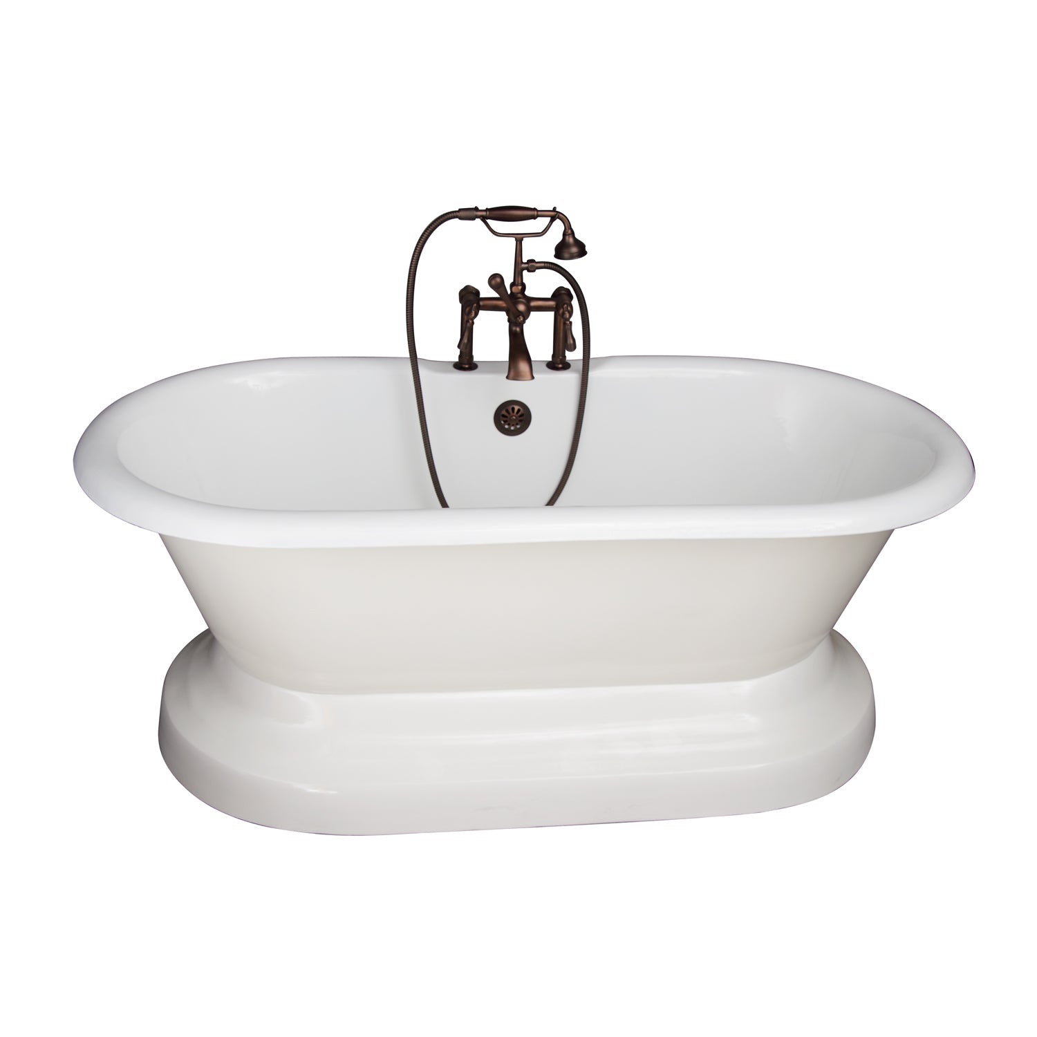 Duet 67" Cast Iron Double Roll Top Tub Kit-Oil Rubbed Bronze Accessories