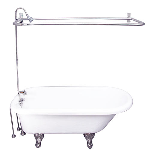 Atlin 67″ Acrylic Roll Top Tub Kit in White – Polished Chrome Accessories