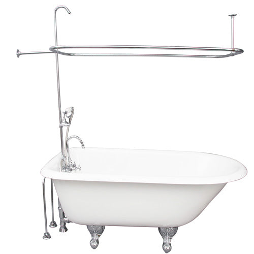 Antonio 55″ Cast Iron Roll Top Tub Kit – Polished Chrome Accessories