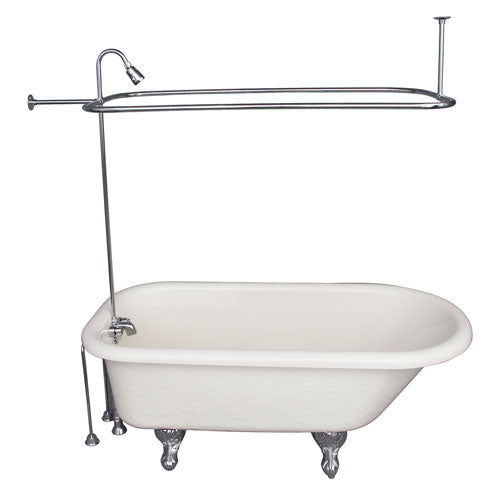 Andover 60″ Acrylic Roll Top Tub Kit in Bisque – Polished Chrome Accessories
