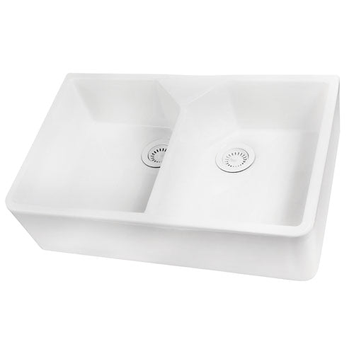 Jolie Double Bowl Fireclay Apron-Front Sink