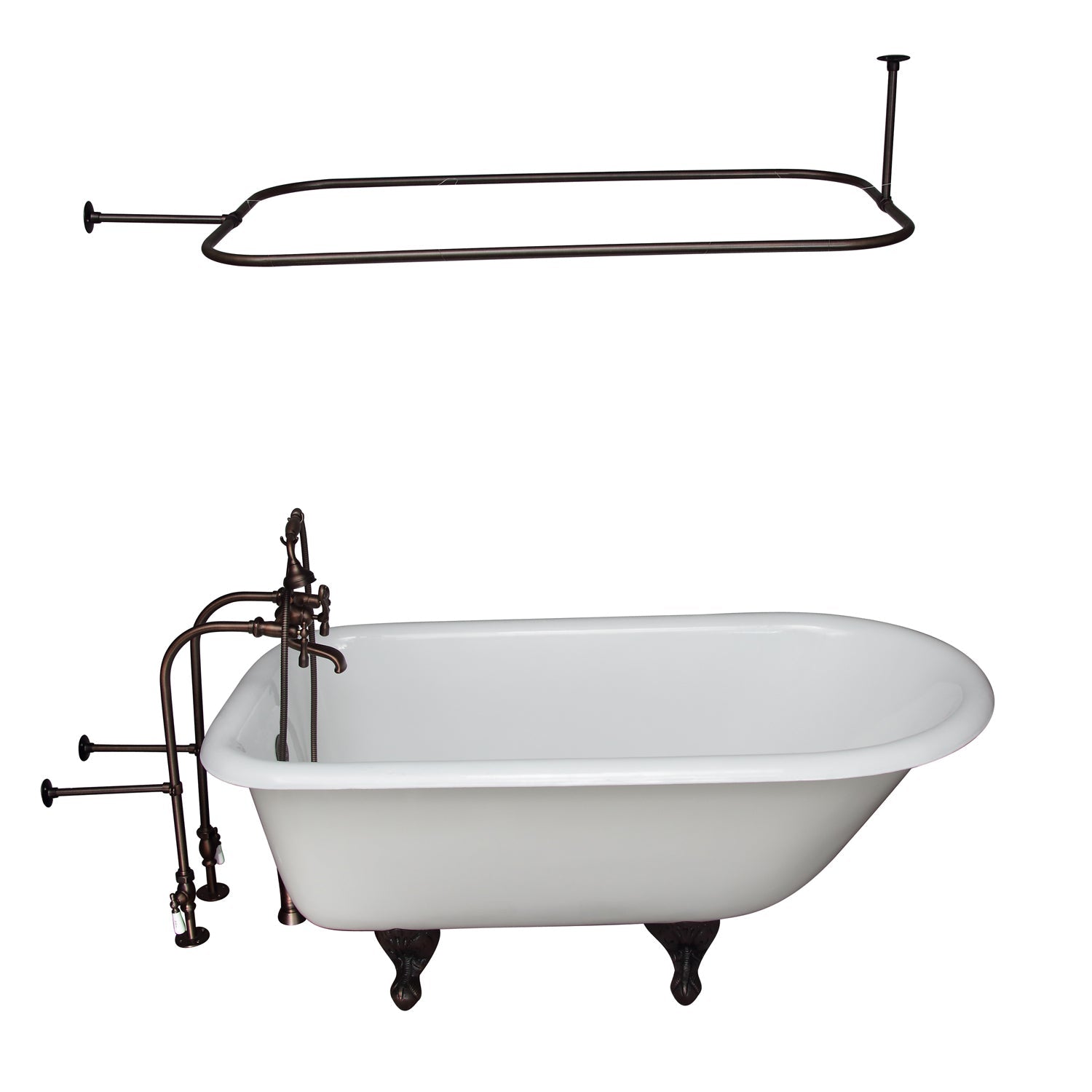 Brocton 65″ Cast Iron Roll Top Tub Kit – Oil Rubbed Bronze Accessories