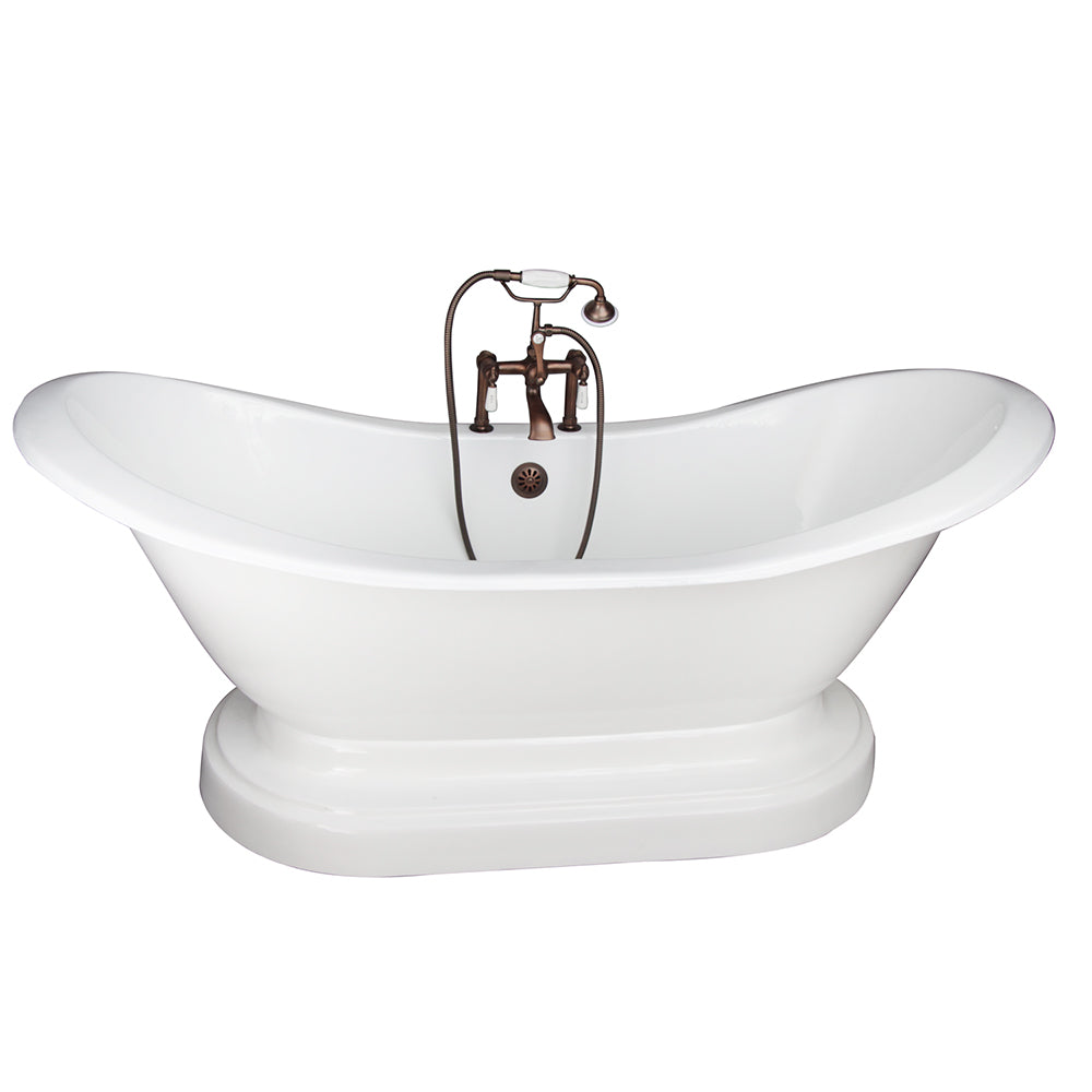 Marshall 72″ Cast Iron Double Slipper Tub Kit – Oil Rubbed Bronze Accessories