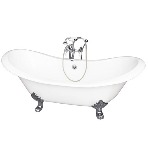 Marshall 72″ Cast Iron Double Slipper Tub Kit – Polished Chrome Accessories