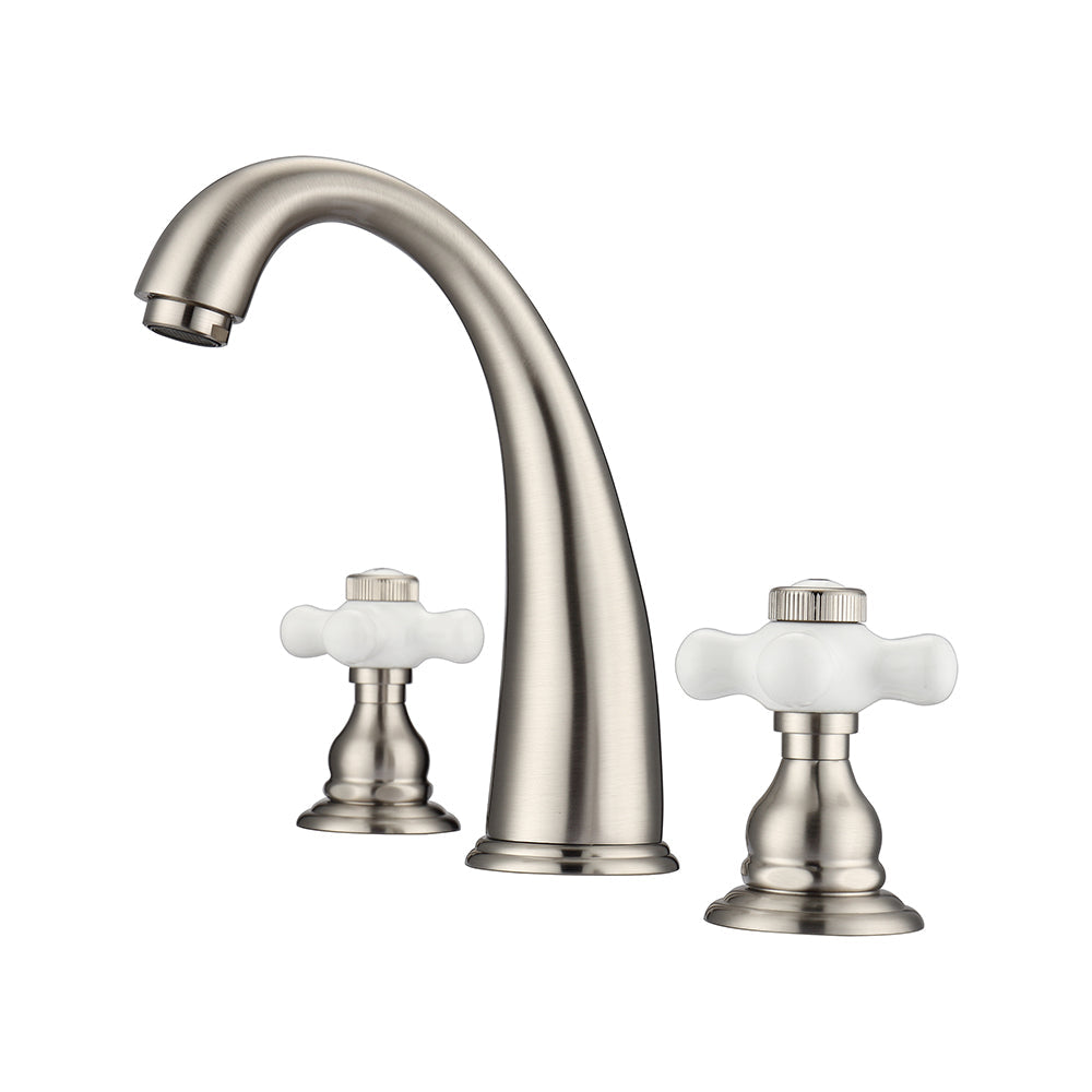 Maddox Widespread Lavatory Faucet with Porcelain Cross Handles
