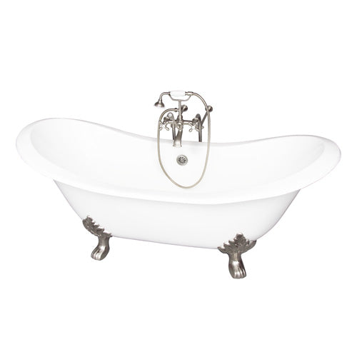 Marshall 72″ Cast Iron Double Slipper Tub Kit – Brushed Nickel Accessories
