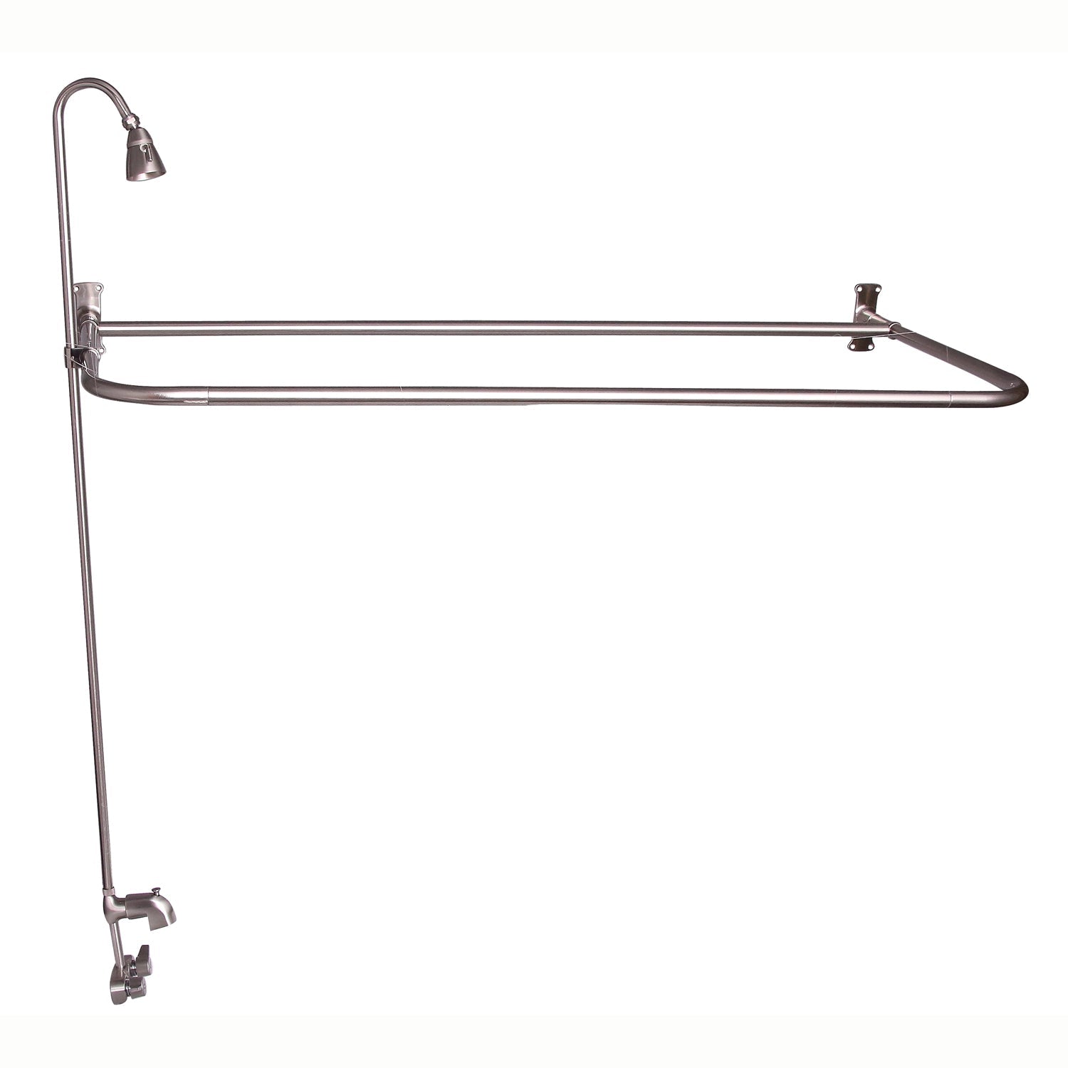 Antonio 55" Cast Iron Roll Top Tub Kit-Brushed Nickel Accessories