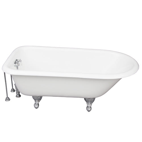 Brocton 65″ Cast Iron Roll Top Tub Kit – Polished Chrome Accessories