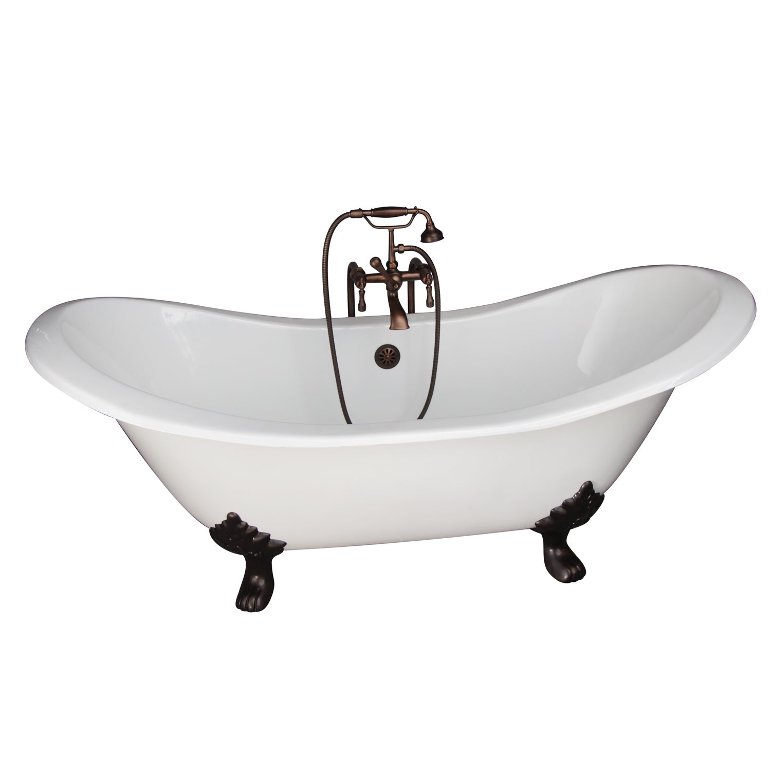 Marshall 72″ Cast Iron Double Slipper Tub Kit – Oil Rubbed Bronze Accessories