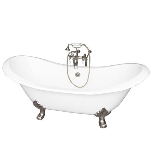 Marshall 72″ Cast Iron Double Slipper Tub Kit – Brushed Nickel Accessories