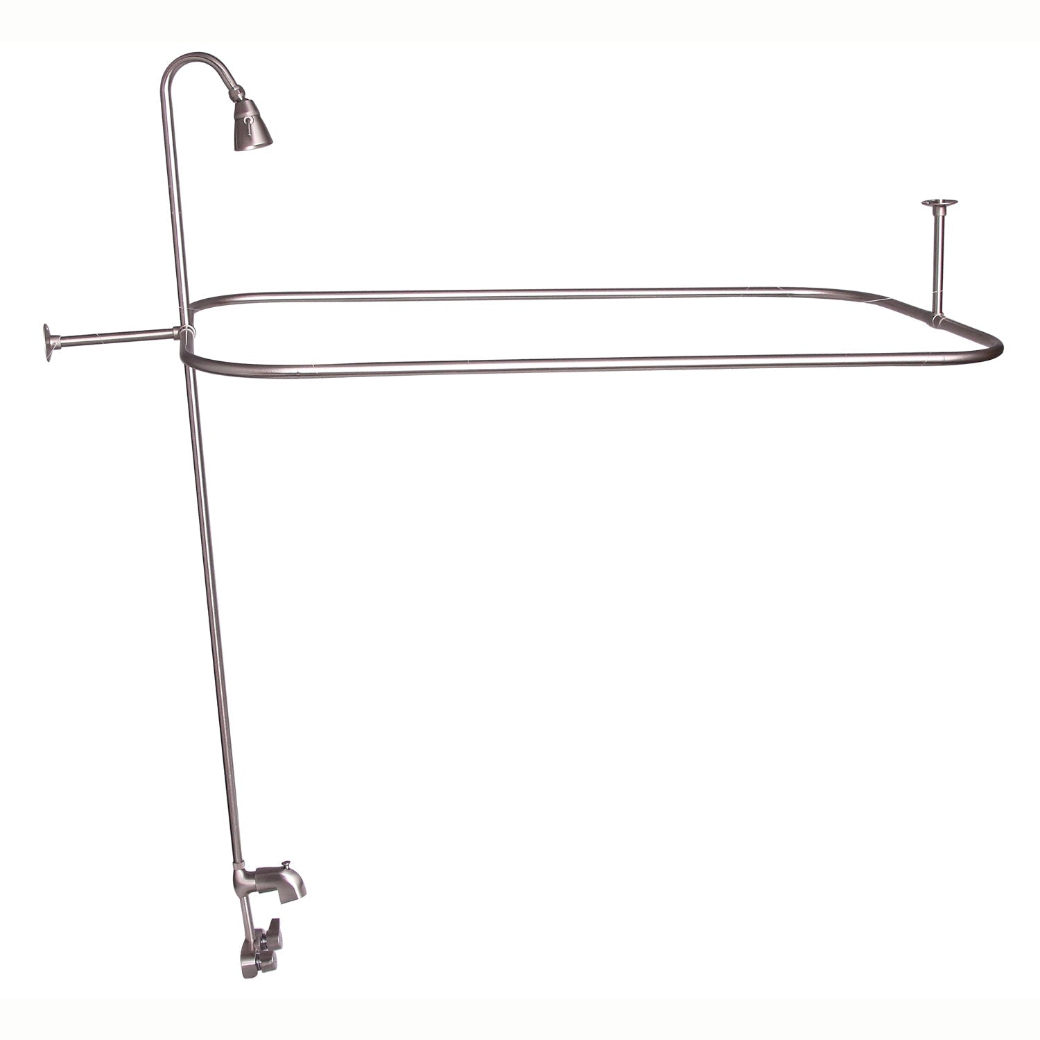 Antonio 55" Cast Iron Roll Top Tub Kit-Brushed Nickel Accessories