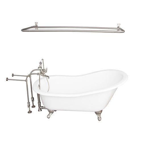 Griffin 61″ Cast Iron Slipper Tub Kit – Brushed Nickel Accessories