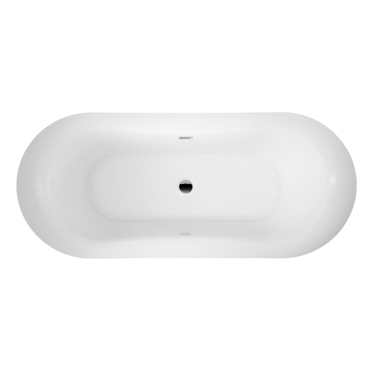 Nydia 72" Acrylic Double Slipper Tub with Integrated Drain and Overflow