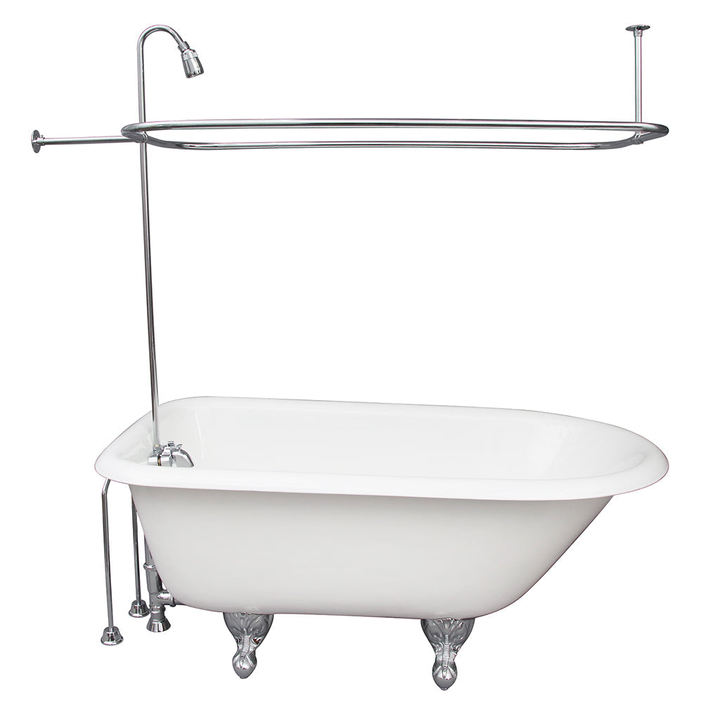 Antonio 55″ Cast Iron Roll Top Tub Kit – Polished Chrome Accessories