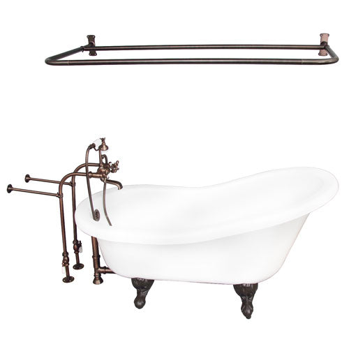 Imogene 67″ Acrylic Slipper Tub Kit in White – Oil Rubbed Bronze Accessories