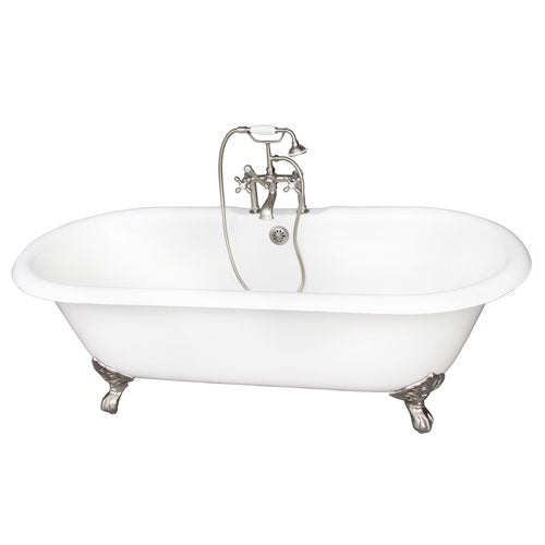 Duet 67″ Cast Iron Double Roll Top Tub Kit – Brushed Nickel Accessories
