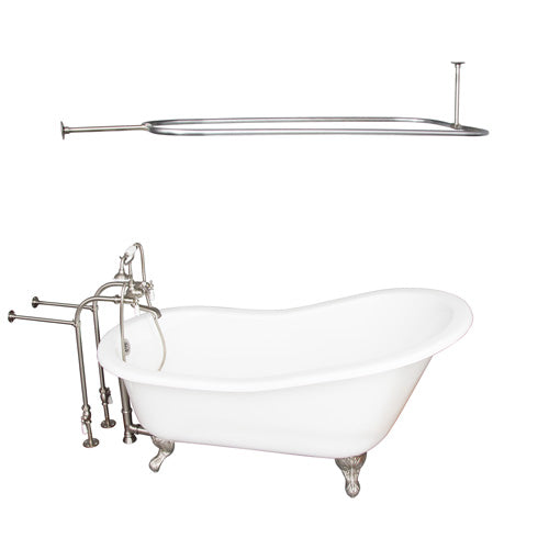 Griffin 61″ Cast Iron Slipper Tub Kit – Brushed Nickel Accessories
