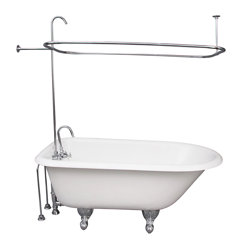 Antonio 55″ Cast Iron Roll Top Tub Kit – Polished Chrome Accessories