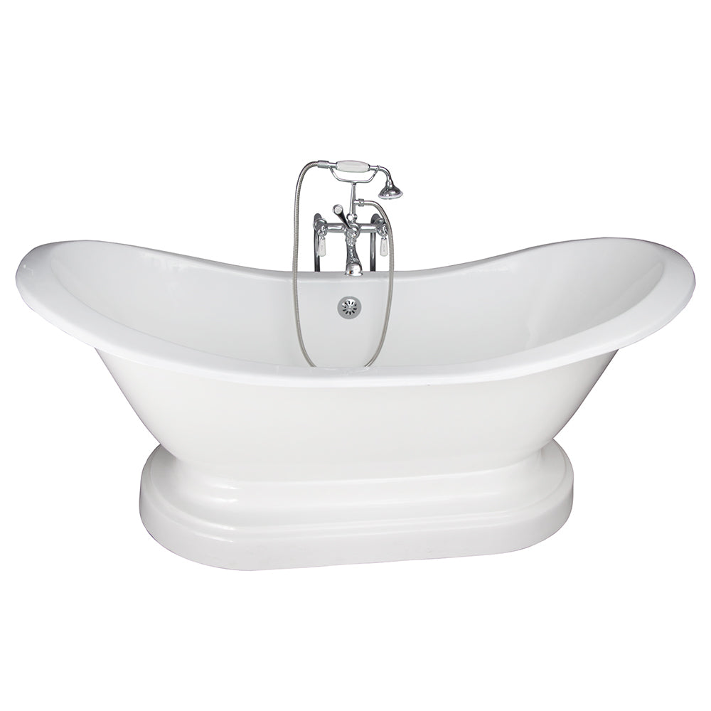 Marshall 72″ Cast Iron Double Slipper Tub Kit – Polished Chrome Accessories