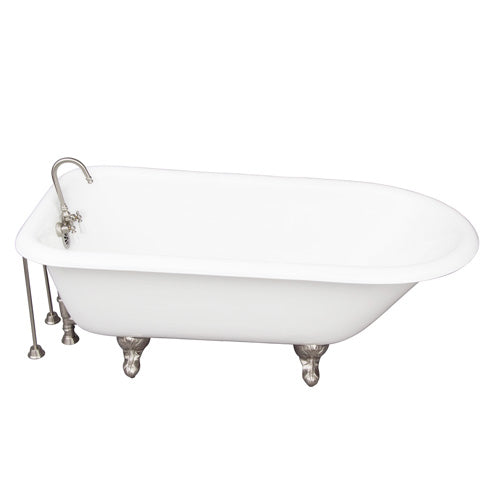 Brocton 65″ Cast Iron Roll Top Tub Kit – Brushed Nickel Accessories