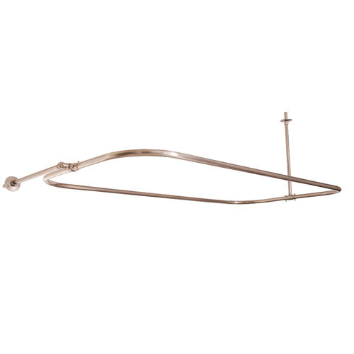 24" Rectangular Shower Rod with Supports