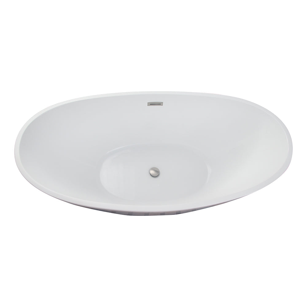 Newman 62" Acrylic Double Slipper Tub with Integral Drain and Overflow