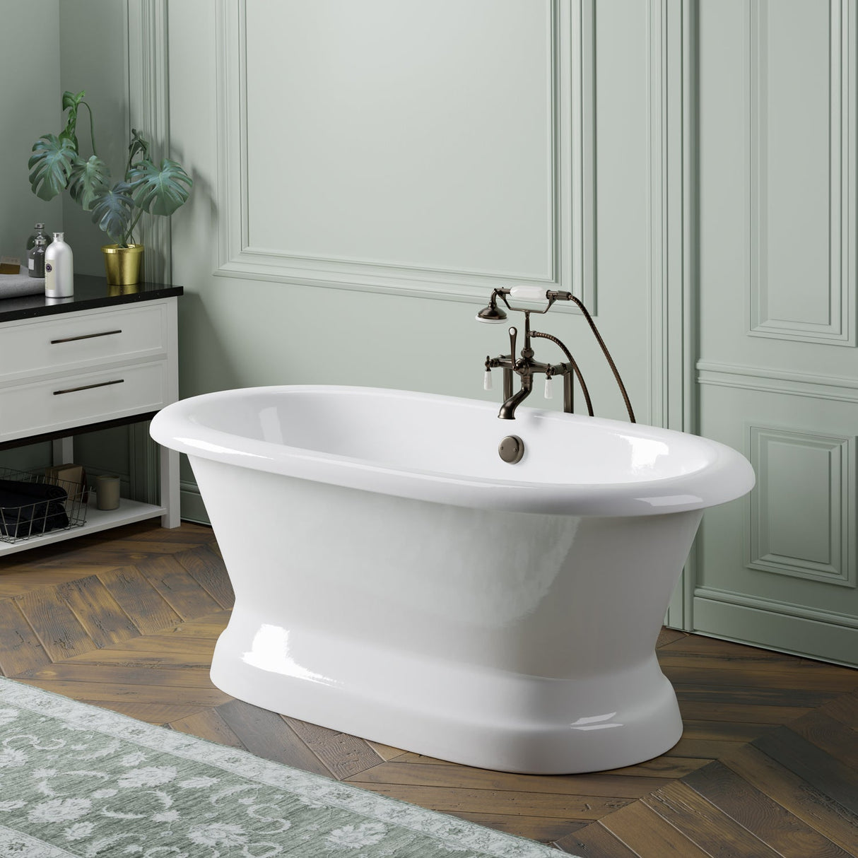 Conrad 60" Cast Iron Double Roll Top Tub