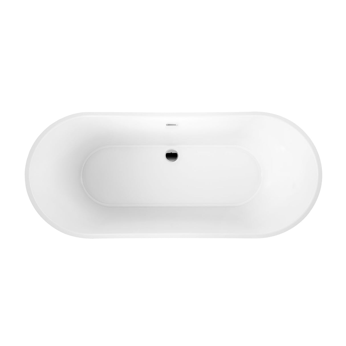 Noreen 69" Acrylic Double Slipper Tub with Integrated Drain and Overflow