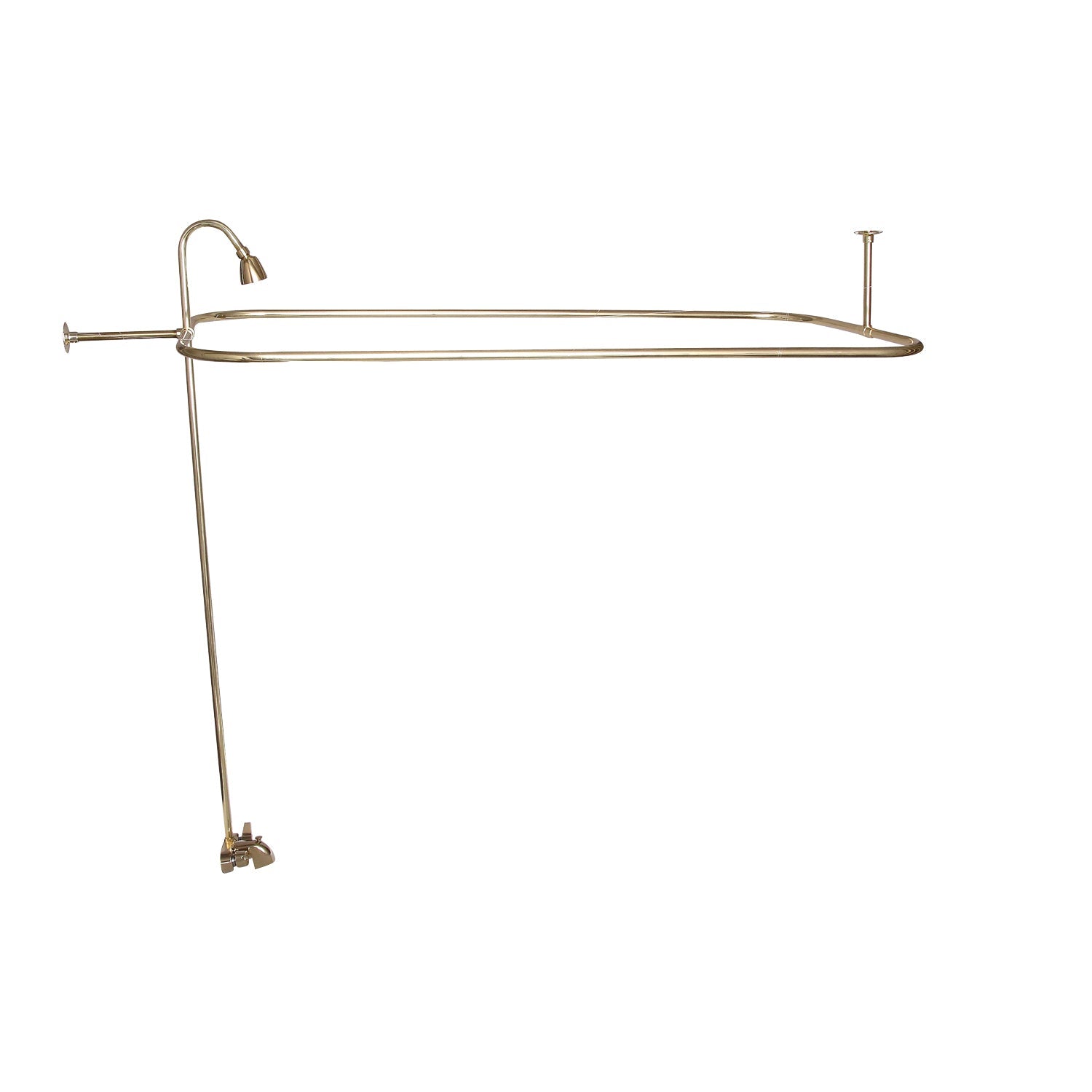 Bartlett 60" Cast Iron Roll Top Tub Kit-Polished Brass Accessories