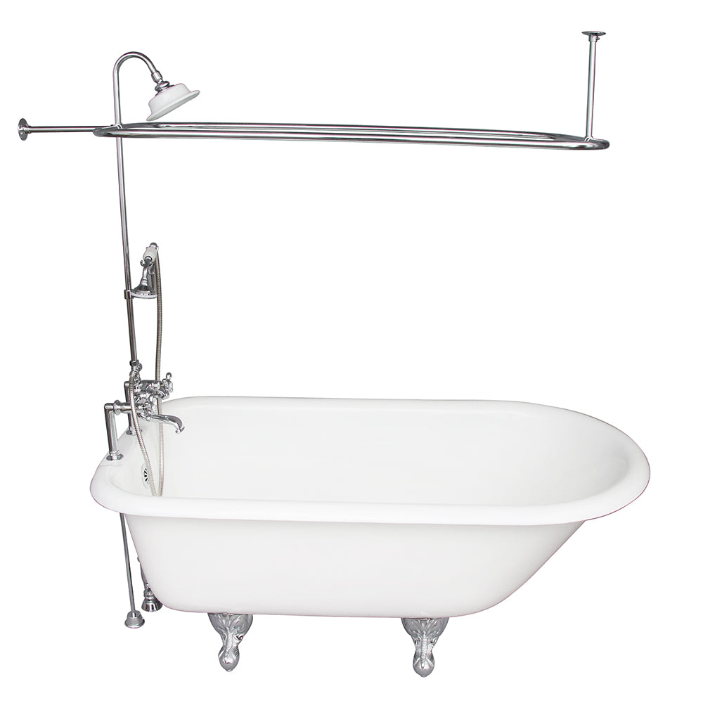 Beecher 60″ Cast Iron Roll Top Tub Kit – Polished Chrome Accessories