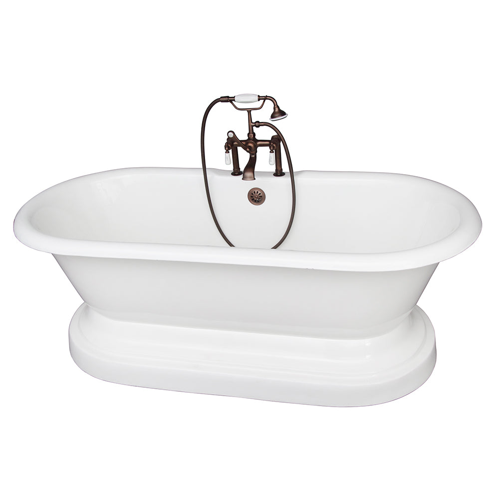 Duet 67″ Cast Iron Double Roll Top Tub Kit – Oil Rubbed Bronze Accessories