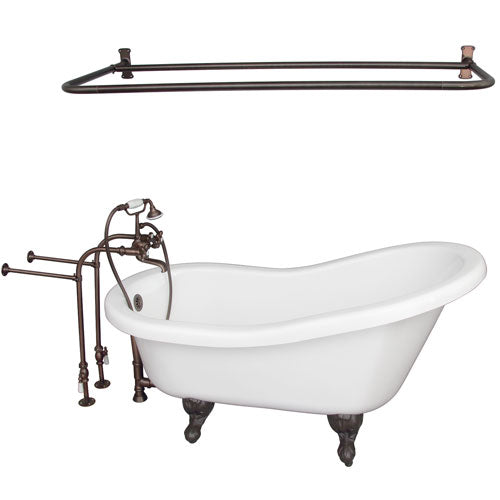 Fillmore 60″ Acrylic Slipper Tub Kit in White – Oil Rubbed Bronze Accessories