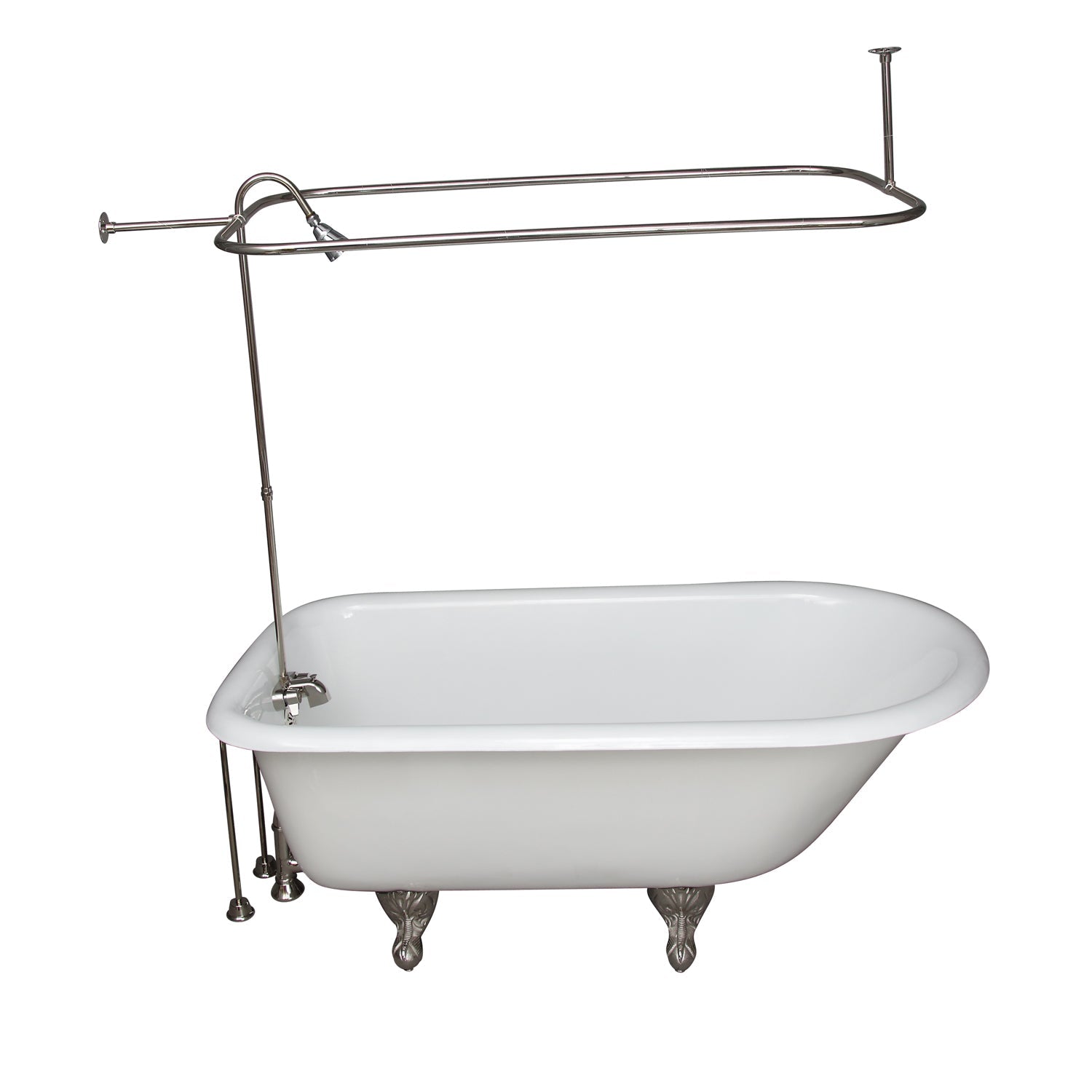 Brocton 65″ Cast Iron Roll Top Tub Kit – Polished Nickel Accessories