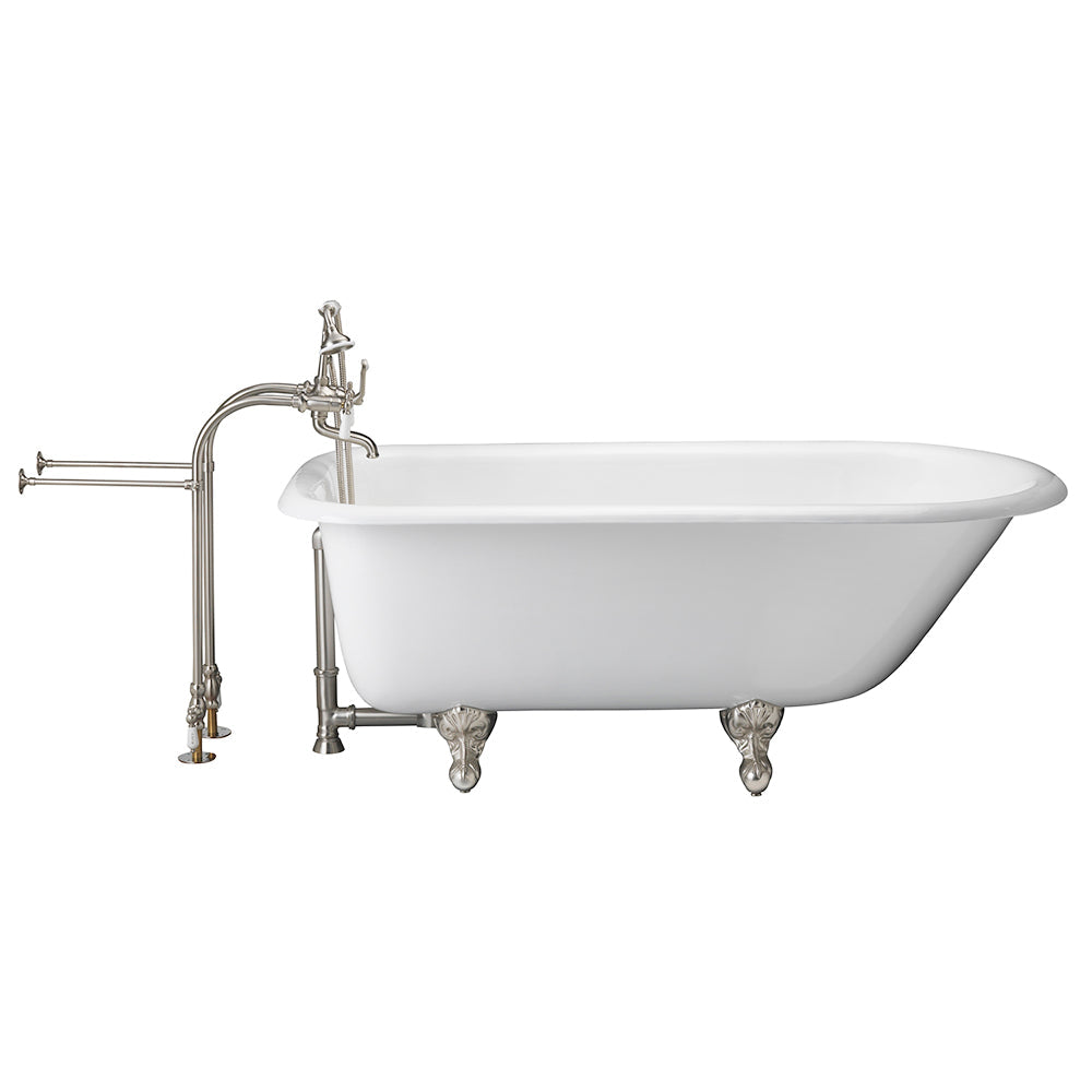 Antonio 55″ Cast Iron Roll Top Tub Kit – Brushed Nickel Accessories