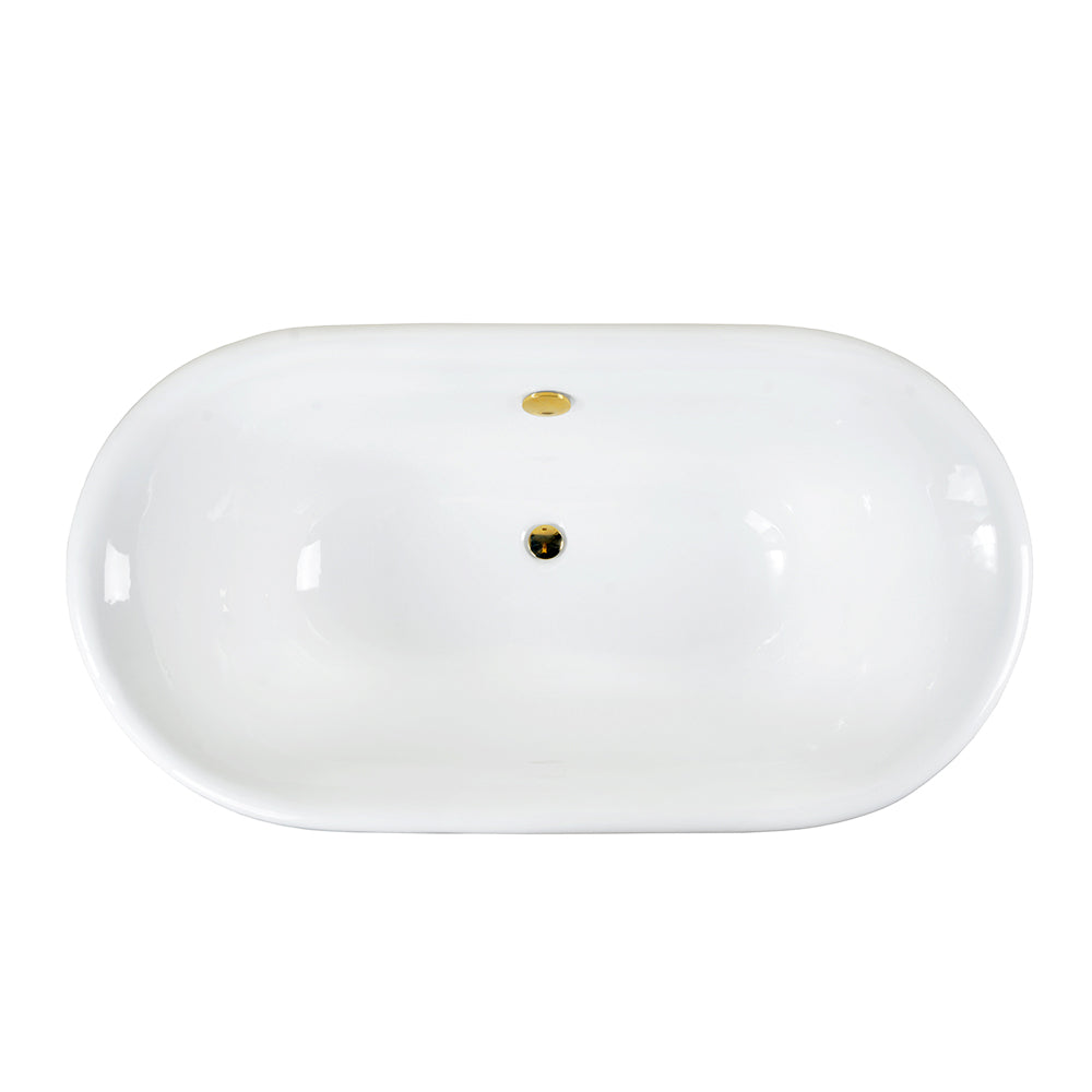 Dawson 61" Cast Iron Double Roll Top Tub