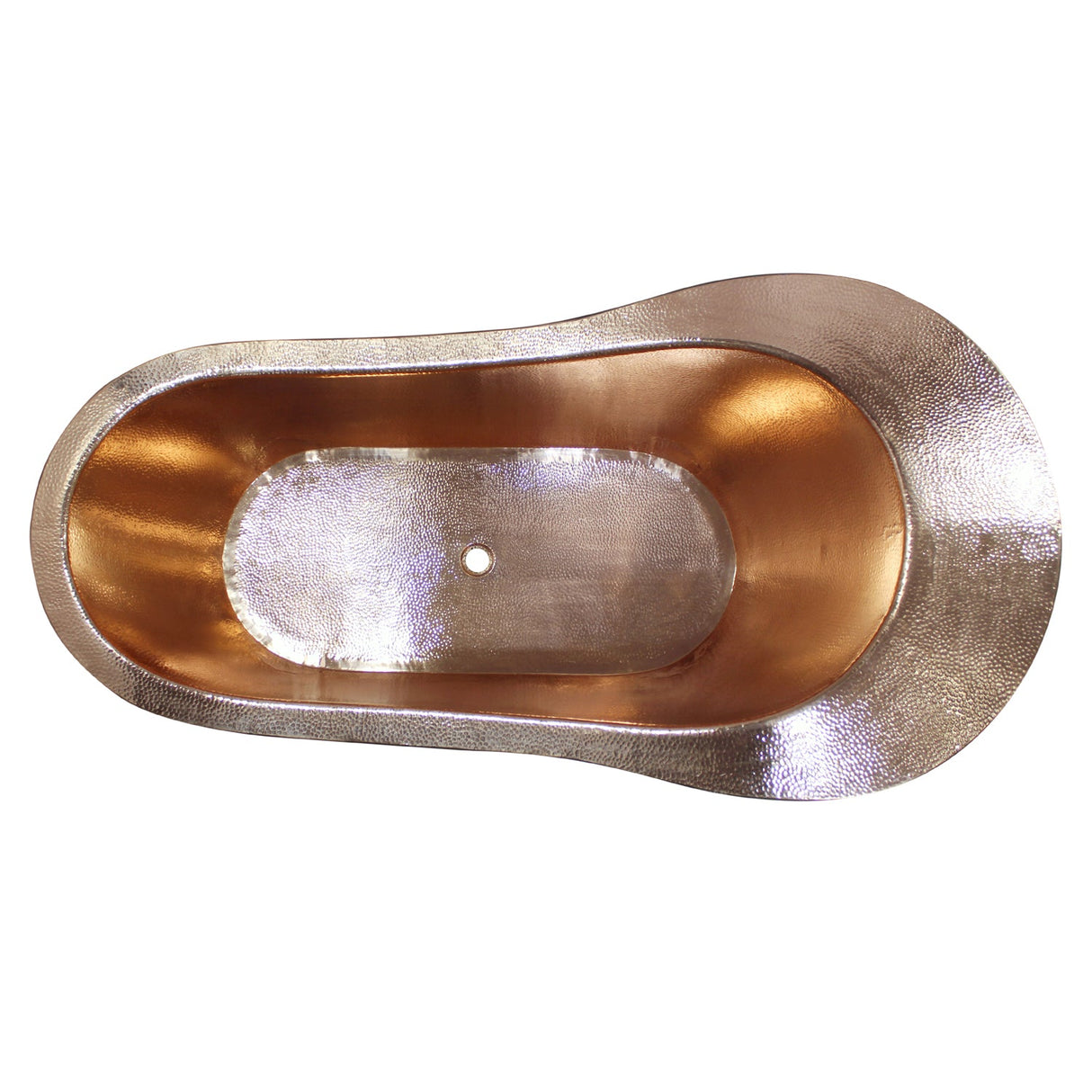 Naples 73" Copper Slipper Tub with Copper Feet