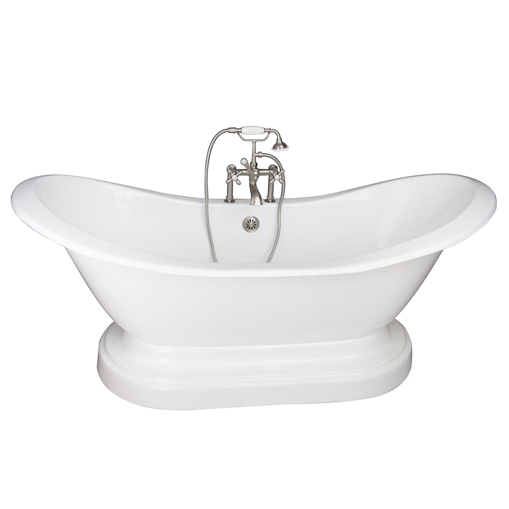 Marshall 72″ Cast Iron Double Slipper Tub Kit – Brushed Nickel Accessories